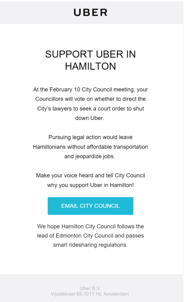 UBER's Hamilton Email Blitz an UberFailure TPR Hamilton Hamilton's